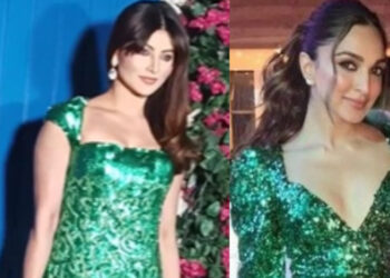 All That Shimmers is Our Gold: Actresses Urvashi Rautela and Kiara Advani dress alike in Shimmer dress - Who's Green is the Win?