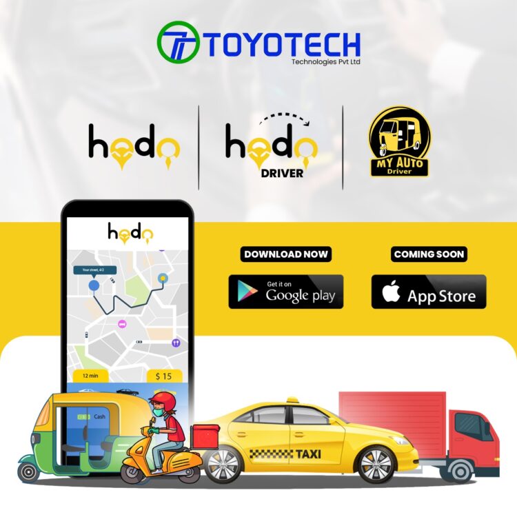 Now booking rides become easier and faster with newly launched app ‘Hodo’ by Toyotech