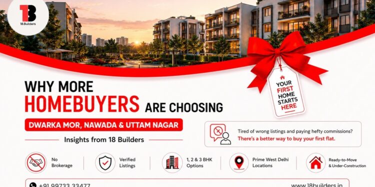 Why More Homebuyers Are Choosing Dwarka More, Nawada, and Uttam Nagar for Their First Flat — Insights from 18Builders